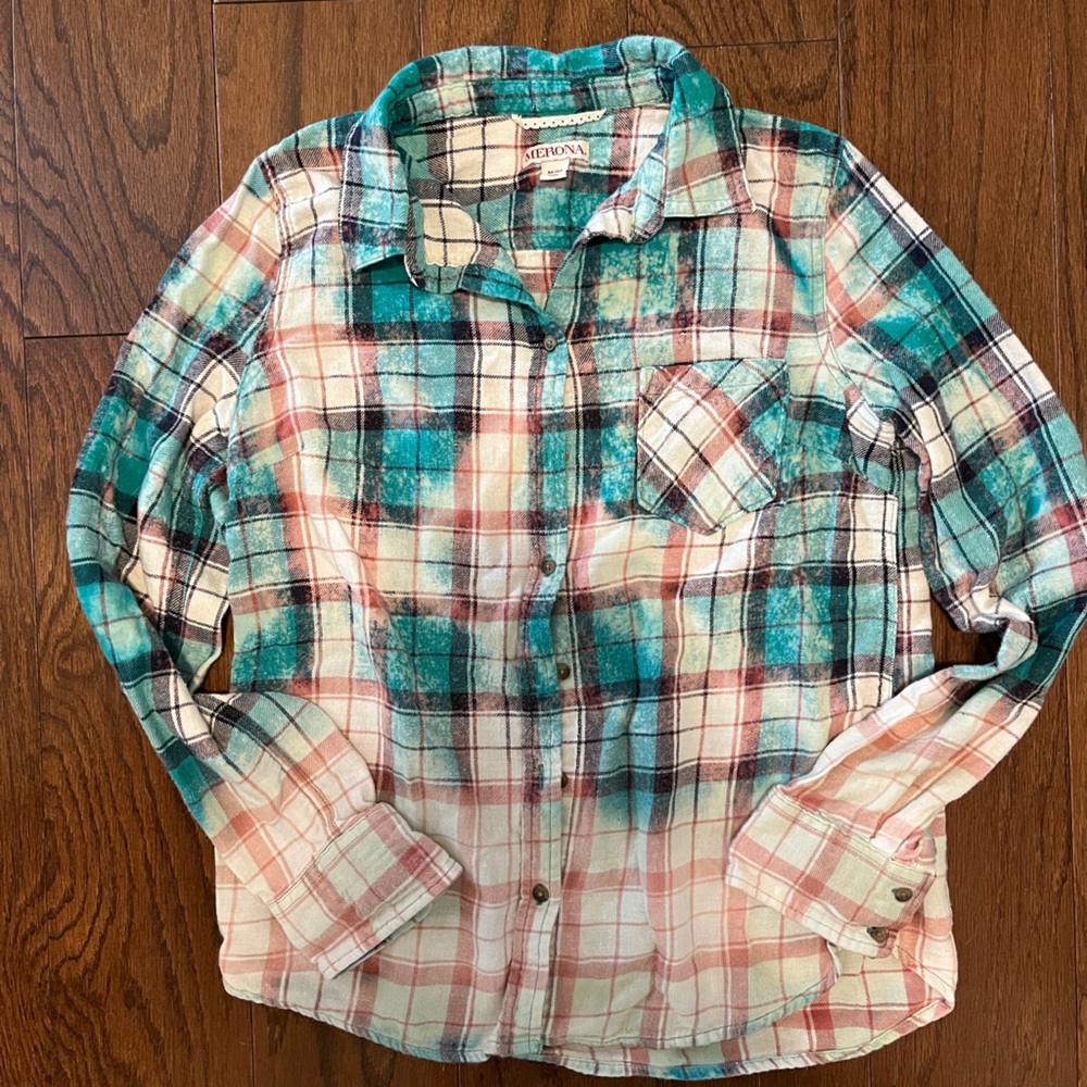 Hand Bleached Flannel Shirt